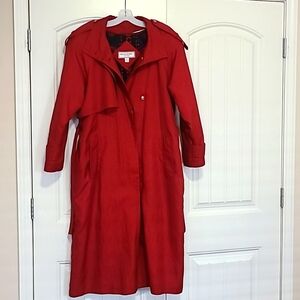 J. Gallery, red maxi trench coat, size 11/12